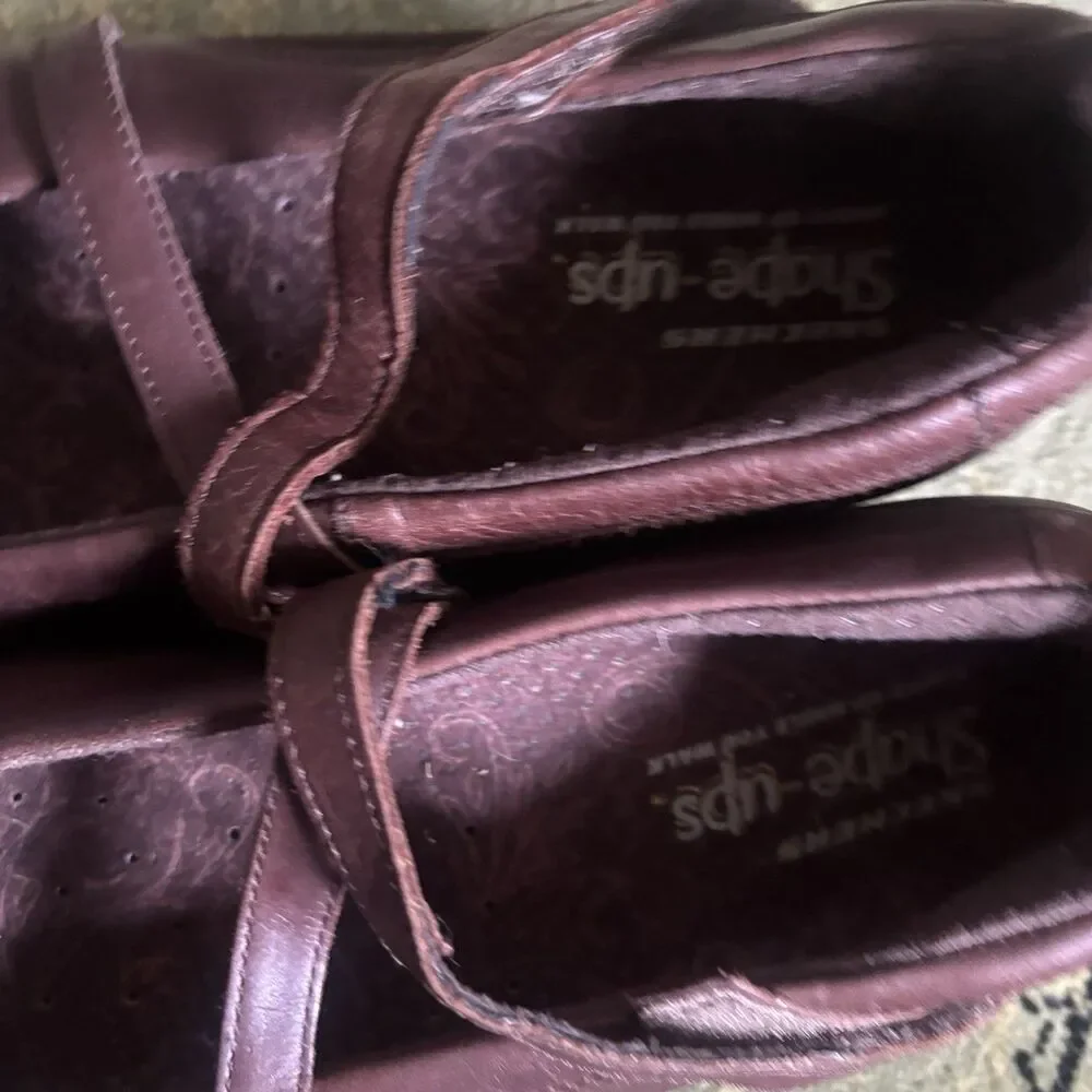 Skechers Shape Ups Mary Jane Shoes Womens Sz 10 Brown Leather Walking Comfort - Picture 6 of 16